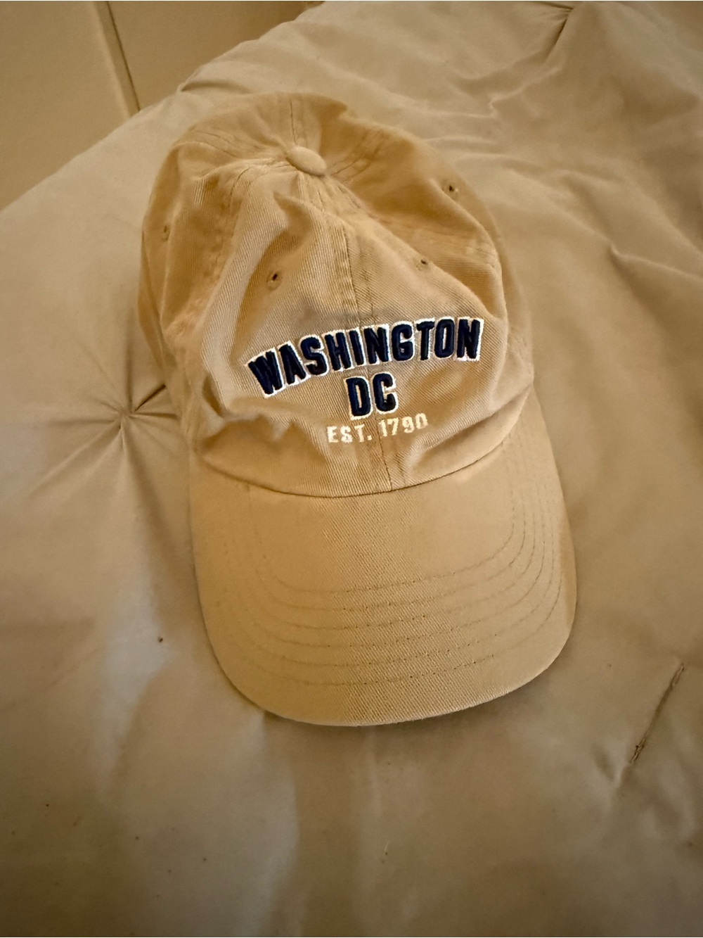 Beige 'Washington DC' Embroidered Dad Hat